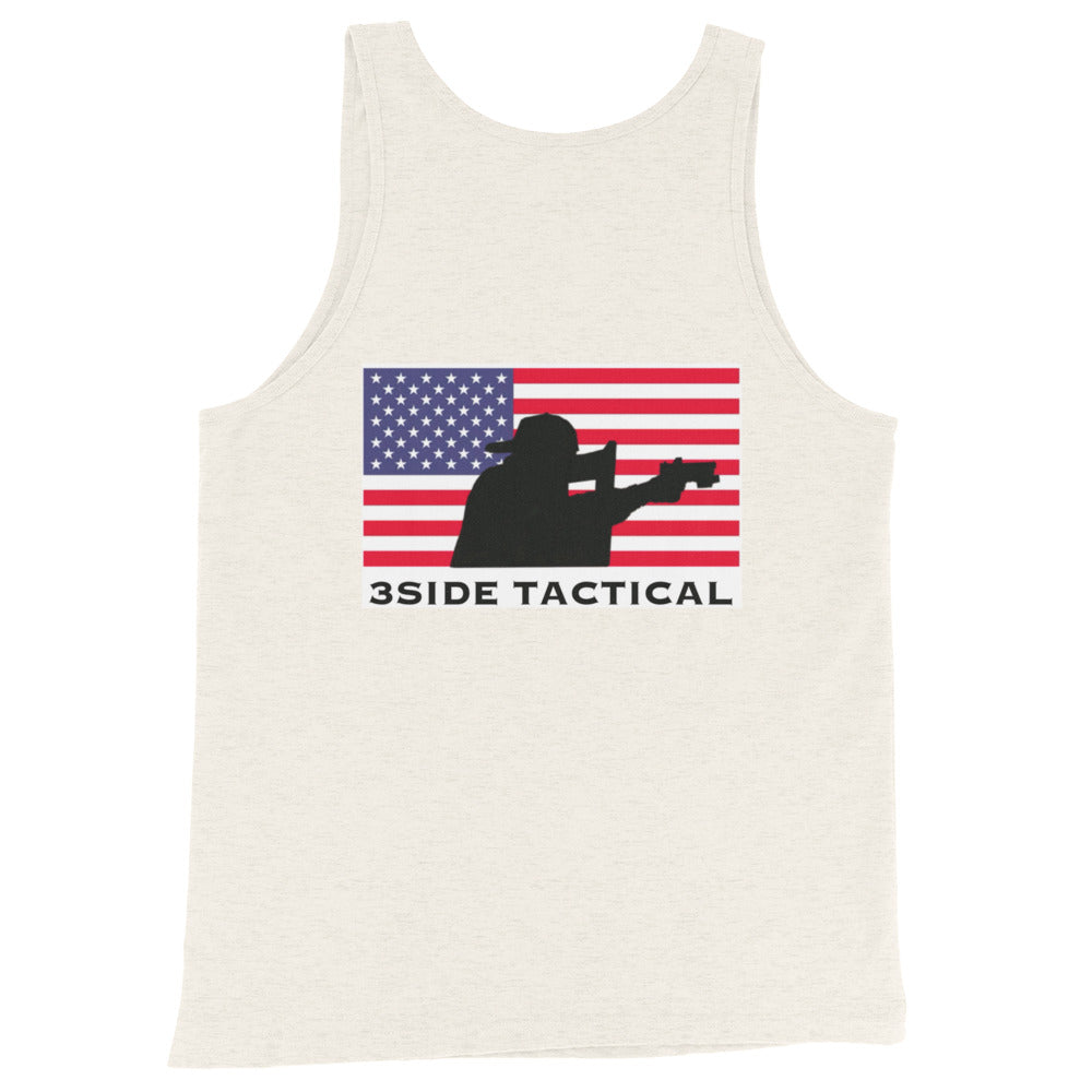 3SIDE SHIELD MAN AMERICAN FLAG TANK TOP